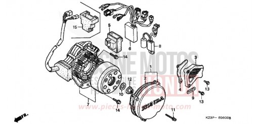 PANNEAU CARTER-MOTEUR G. CR250RV de 1997